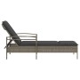 Tumbona con cojín ratán sintético gris 63x200x81 cm de , Tumbonas - Ref: Foro24-368301, Precio: 153,32 €, Descuento: %