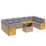 Set de sofás de jardín 11pzas con cojines ratán sintético beige de , Conjuntos de jardín - Ref: Foro24-3274132, Precio: 709,3...