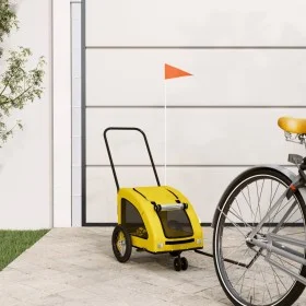 Remolque de bicicleta mascotas hierro tela Oxford amarillo by , pet strollers - Ref: Foro24-93973, Price: 100,12 €, Discount: %
