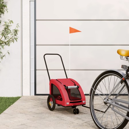 Remolque de bicicleta mascotas hierro tela Oxford rojo de , Cochecitos para mascotas - Ref: Foro24-93971, Precio: 102,51 €, D...
