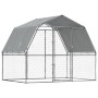 Jaula para perros con techo y puerta acero galvanizado plateado de , Casetas para perros - Ref: Foro24-3294908, Precio: 187,3...
