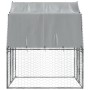 Jaula para perros con techo y puerta acero galvanizado plateado de , Casetas para perros - Ref: Foro24-3294908, Precio: 187,3...