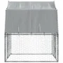 Jaula para perros con techo y puerta acero galvanizado plateado de , Casetas para perros - Ref: Foro24-3294908, Precio: 206,2...