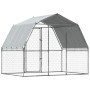 Jaula para perros con techo y puerta acero galvanizado plateado de , Casetas para perros - Ref: Foro24-3294908, Precio: 187,3...