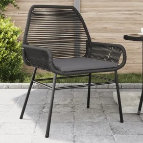 Sillones de jardín con cojines 2 uds ratán sintético negro de , Sillas de jardín - Ref: Foro24-369095, Precio: 148,59 €, Desc...