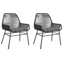 Sillones de jardín con cojines 2 uds ratán sintético negro de , Sillas de jardín - Ref: Foro24-369095, Precio: 130,17 €, Desc...