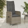 Sillón reclinable de jardín con cojines ratán sintético gris de , Sillas de jardín - Ref: Foro24-365682, Precio: 120,65 €, De...
