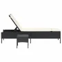 Tumbona con mesita y cojín ratán sintético negro by , Loungers - Ref: Foro24-4002728, Price: 165,13 €, Discount: %