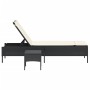 Tumbona con mesita y cojín ratán sintético negro de , Tumbonas - Ref: Foro24-4002728, Precio: 169,41 €, Descuento: %