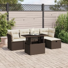 Set sofás de jardín 6 piezas y cojines ratán sintético marrón de , Conjuntos de jardín - Ref: Foro24-3274643, Precio: 393,66 ...