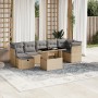 Set de sofás de jardín y cojines 8 piezas ratán sintético beige de , Conjuntos de jardín - Ref: Foro24-3274669, Precio: 526,1...