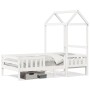 Estructura de cama con techo madera de pino blanco 100x200 cm de , Camas y somieres - Ref: Foro24-3282157, Precio: 207,01 €, ...