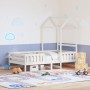 Estructura de cama con techo madera de pino blanco 100x200 cm de , Camas y somieres - Ref: Foro24-3282157, Precio: 207,01 €, ...