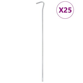 Clavijas para tienda 25 uds acero galvanizado 30 cm Ø7 mm de , Accesorios para tiendas de campaña - Ref: Foro24-4009327, Prec...