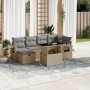 Set sofás de jardín 7 piezas y cojines ratán sintético beige de , Conjuntos de jardín - Ref: Foro24-3274979, Precio: 489,58 €...