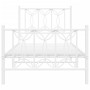 Estructura cama metal con cabecero y pie cama blanca 75x190 cm de , Camas y somieres - Ref: Foro24-376185, Precio: 80,68 €, D...