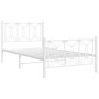 Estructura cama metal con cabecero y pie cama blanca 107x203 cm de , Camas y somieres - Ref: Foro24-376191, Precio: 97,48 €, ...
