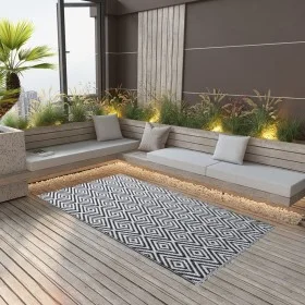 Alfombra de exterior PP blanco y negro 190x290 cm de vidaXL, Protectores para exterior - Ref: Foro24-310431, Precio: 57,70 €,...