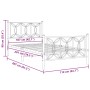 Estructura cama metal con cabecero y pie cama blanca 107x203 cm de , Camas y somieres - Ref: Foro24-376191, Precio: 97,48 €, ...