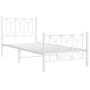 Estructura cama metal con cabecero y pie cama blanca 90x190 cm de , Camas y somieres - Ref: Foro24-376187, Precio: 89,38 €, D...