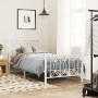 Estructura cama metal con cabecero y pie cama blanca 90x190 cm de , Camas y somieres - Ref: Foro24-376187, Precio: 89,38 €, D...