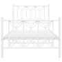 Estructura cama metal con cabecero y pie cama blanca 90x190 cm de , Camas y somieres - Ref: Foro24-376187, Precio: 89,38 €, D...