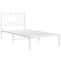 Estructura de cama de metal con cabecero blanco 90x200 cm de , Camas y somieres - Ref: Foro24-376170, Precio: 64,41 €, Descue...