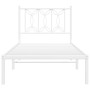 Estructura de cama de metal con cabecero blanco 90x200 cm de , Camas y somieres - Ref: Foro24-376170, Precio: 64,41 €, Descue...