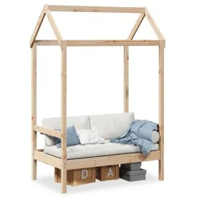 Banco con techo madera maciza de pino 117,5x70x176,5 cm de , Bancos - Ref: Foro24-846994, Precio: 122,32 €, Descuento: %