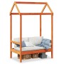 Banco con techo madera maciza pino marrón cera 117,5x70x176,5cm de , Bancos - Ref: Foro24-846996, Precio: 116,18 €, Descuento: %