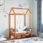 Banco con techo madera maciza pino marrón cera 117,5x70x176,5cm de , Bancos - Ref: Foro24-846996, Precio: 114,82 €, Descuento: %