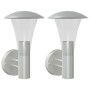 Apliques de exterior 2 unidades acero inoxidable plateado de , Iluminación de exterior - Ref: Foro24-4006237, Precio: 47,11 €...
