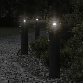 Lámparas de suelo exterior con sensor 3 uds acero negro 60 cm de , Iluminación de exterior - Ref: Foro24-4006370, Precio: 119...