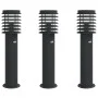 Lámparas de suelo exterior con sensor 3 uds acero negro 60 cm de , Iluminación de exterior - Ref: Foro24-4006370, Precio: 119...