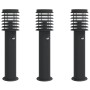 Lámparas de suelo exterior con sensor 3 uds acero negro 60 cm de , Iluminación de exterior - Ref: Foro24-4006370, Precio: 121...