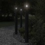 Lámparas de suelo exterior con sensor 3 uds acero negro 110 cm de , Iluminación de exterior - Ref: Foro24-4006372, Precio: 15...