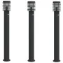 Lámparas de suelo exterior con sensor 3 uds acero negro 110 cm de , Iluminación de exterior - Ref: Foro24-4006372, Precio: 15...