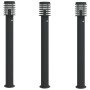 Lámparas de suelo exterior con sensor 3 uds acero negro 110 cm de , Iluminación de exterior - Ref: Foro24-4006372, Precio: 15...