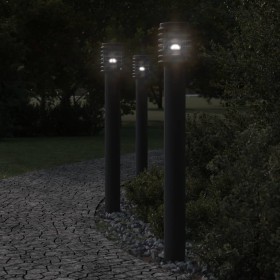 Lámpara de suelo de exterior con enchufe acero negro 110 cm de , Iluminación de exterior - Ref: Foro24-4006379, Precio: 64,37...