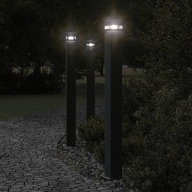 Lámparas de suelo de exterior 3 unidades aluminio negro 110 cm de , Iluminación de exterior - Ref: Foro24-4006398, Precio: 14...