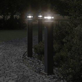 Lámpara de suelo de exterior con sensor aluminio negro 80 cm de , Iluminación de exterior - Ref: Foro24-4006401, Precio: 52,1...