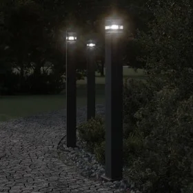 Lámpara de suelo de exterior con sensor aluminio negro 110 cm de , Iluminación de exterior - Ref: Foro24-4006403, Precio: 69,...