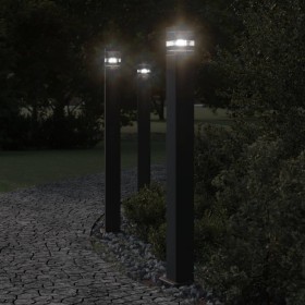 Lámpara de suelo de exterior con sensor aluminio negro 110 cm de , Iluminación de exterior - Ref: Foro24-4006403, Precio: 68,...