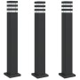 Lámparas suelo exterior con enchufe 3 uds aluminio negro 80 cm de , Iluminación de exterior - Ref: Foro24-4006408, Precio: 14...