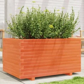 Jardinera madera maciza de pino marrón cera 90x60x49,5 cm de , Maceteros y jardineras - Ref: Foro24-847385, Precio: 159,65 €,...
