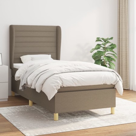 Cama box spring con colchón tela gris taupe 90x190 cm de , Camas y somieres - Ref: Foro24-3128569, Precio: 367,09 €, Descuent...