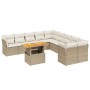 Set de sofás de jardín 11pzas con cojines ratán sintético beige de , Conjuntos de jardín - Ref: Foro24-3271044, Precio: 731,5...