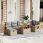 Juego de sofás de jardín con cojines beige 8 pzas ratán PE de , Conjuntos de jardín - Ref: Foro24-3276153, Precio: 540,51 €, ...