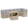 Set sofás de jardín 7 piezas y cojines ratán sintético beige de , Conjuntos de jardín - Ref: Foro24-3270842, Precio: 464,94 €...