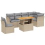 Set sofás de jardín 7 piezas y cojines ratán sintético beige de , Conjuntos de jardín - Ref: Foro24-3270856, Precio: 464,94 €...